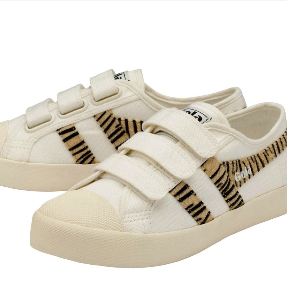 Gola Coaster Low Top Sneakers Zebra Velcro Size 8